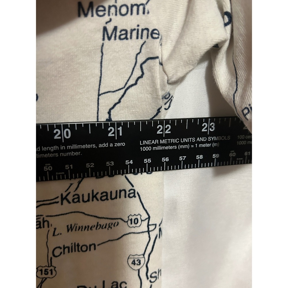 State of Mine Mens Wisconsin Map T-Shirt Large Cream All Over Print Cheese Tee - Picture 5 of 5